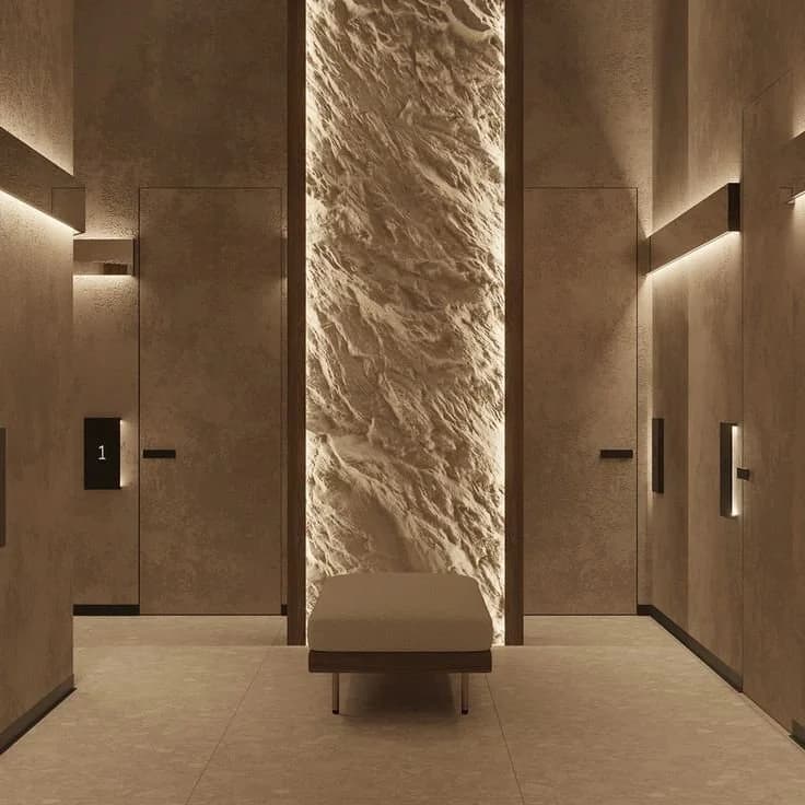 Warm architectural texture expressing Lepique balance and restraint